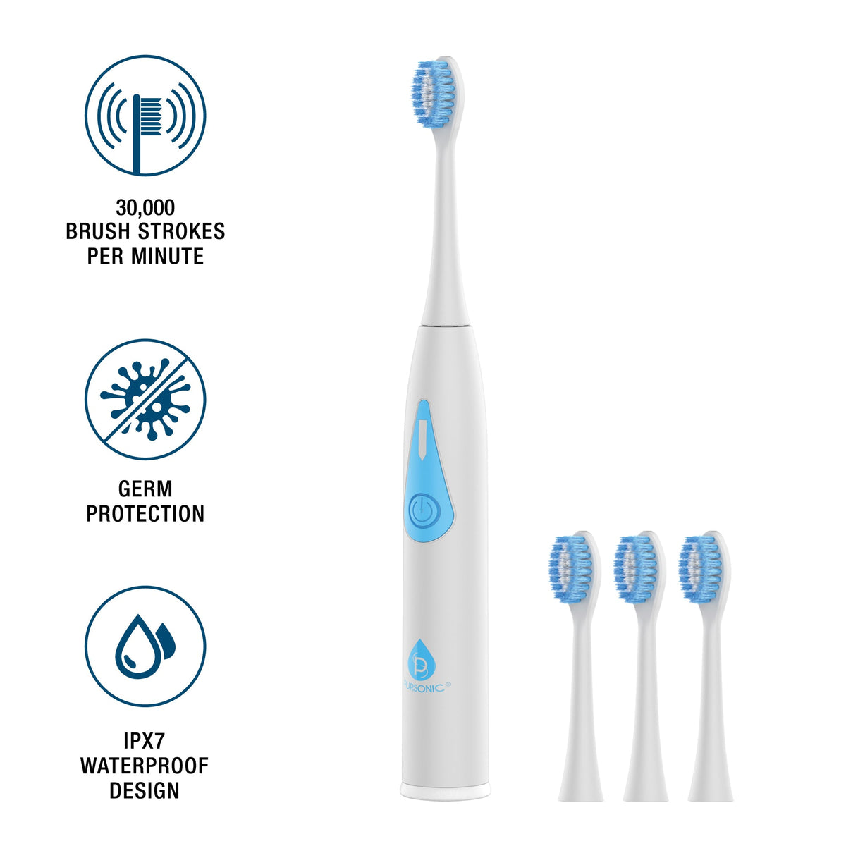 Triple-Head Electric Tooth Wizard - 30,000 Strokes Per a Minute