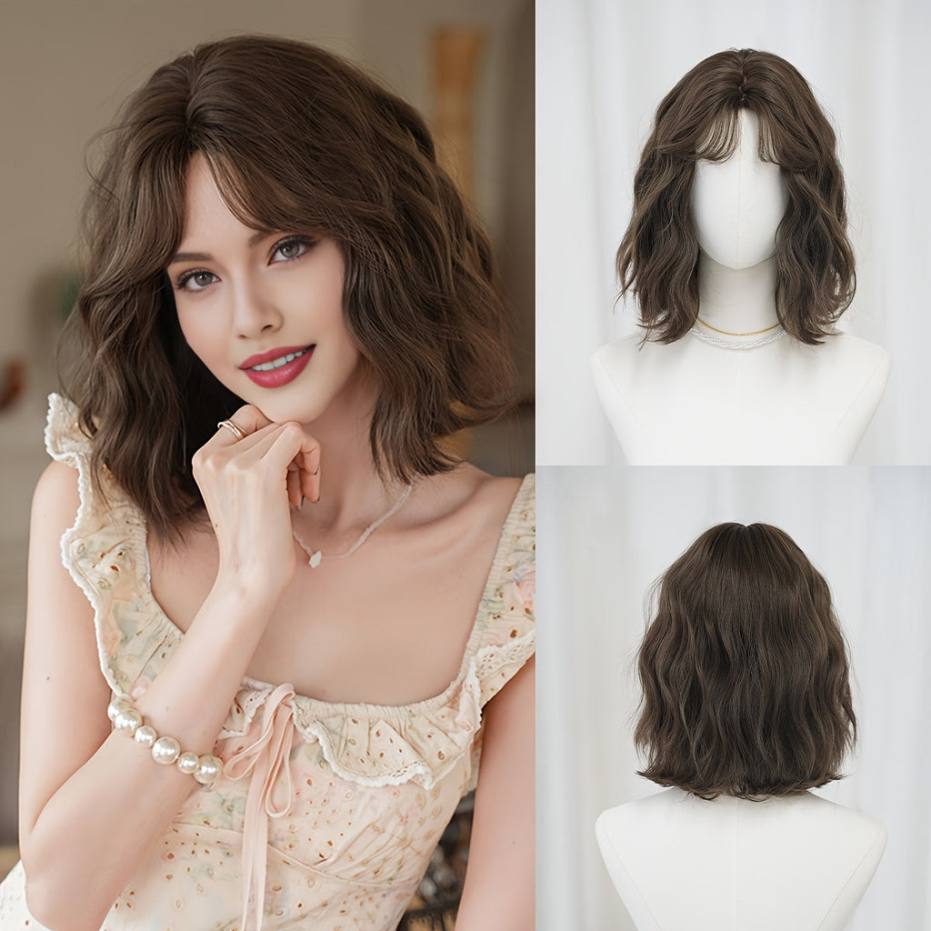 WIGS Short Water Wave Bob Wig