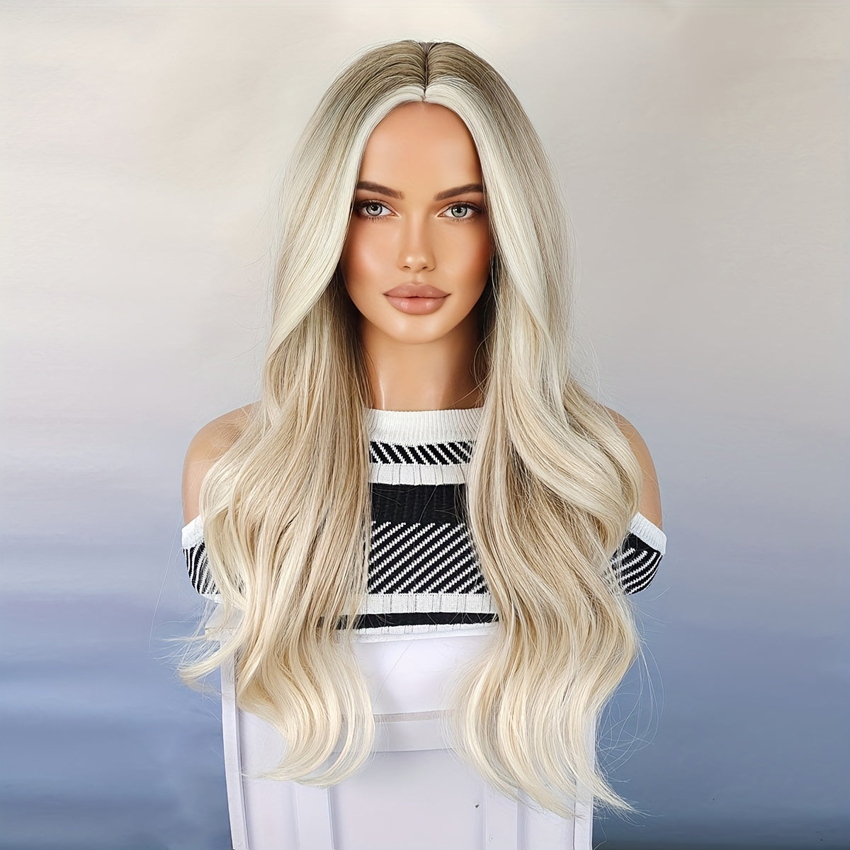 Woven Wigs: 26" Golden Curly Waves
