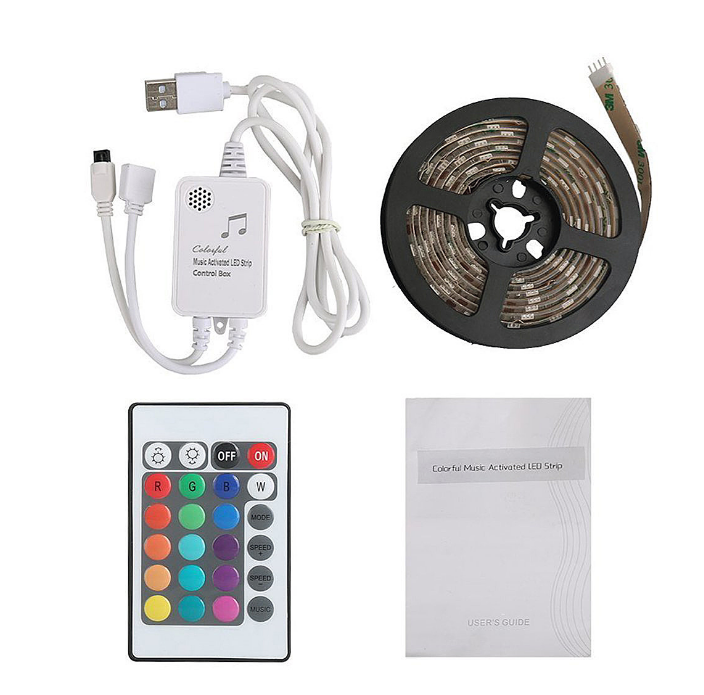 USB LED Ambient Light Strip - Music Sync, Car Interior (2M / 5M)