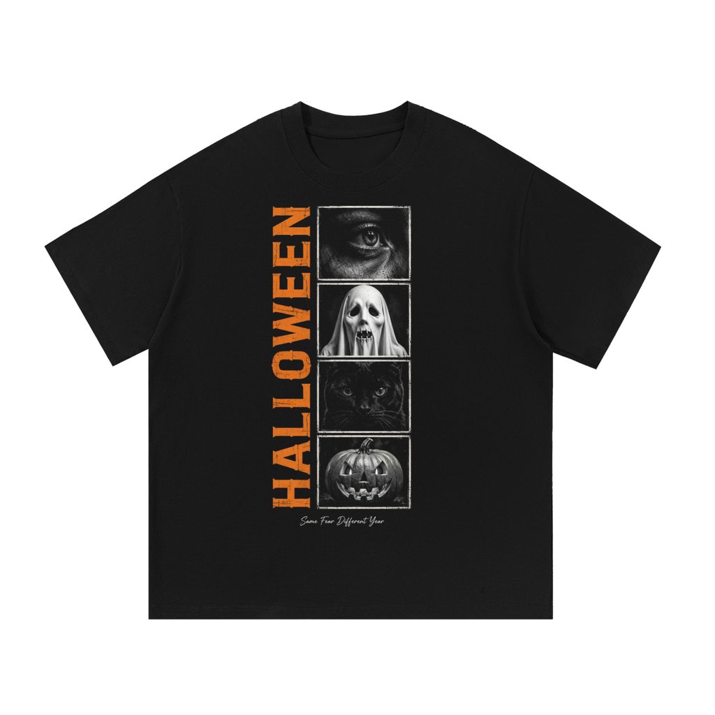 Halloween Collage Mask Cat T-Shirt