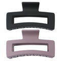 Qooocy Extra Large Claw Clips for Thick Hair, 2-Pack (Black & Purple)