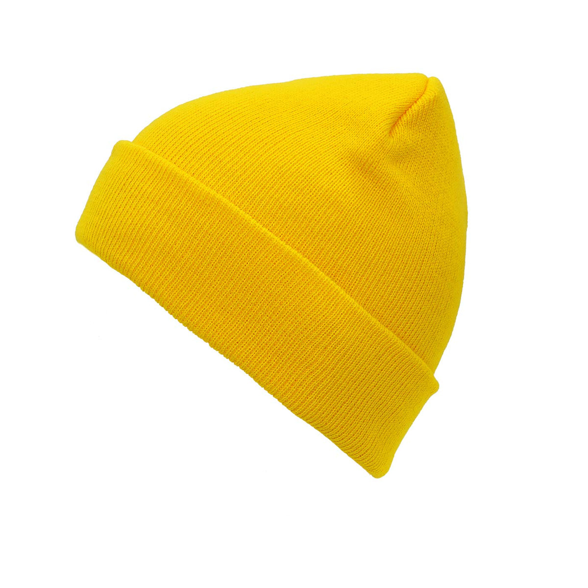 Men's Fisherman Beanie - Slouchy Knit Winter Hat, Yellow