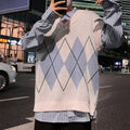 Knit Vest for Students, Trendy V-Neck Sweater Top