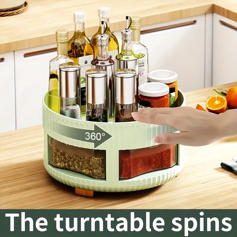 Rotatable 360 Spice Rack and Storage Organizer