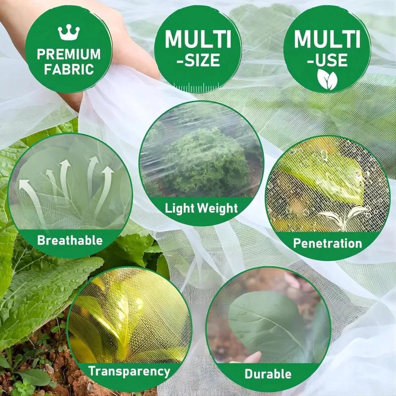 Garden Plant Insect Netting 60 Mesh Protective Cover Net Vegetable Flower Fruit Bird Proof Pest Control Garden Supplies