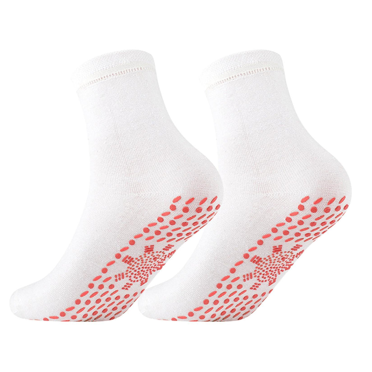 Self-Heating Thermal Socks - Tourmaline Circulation, White