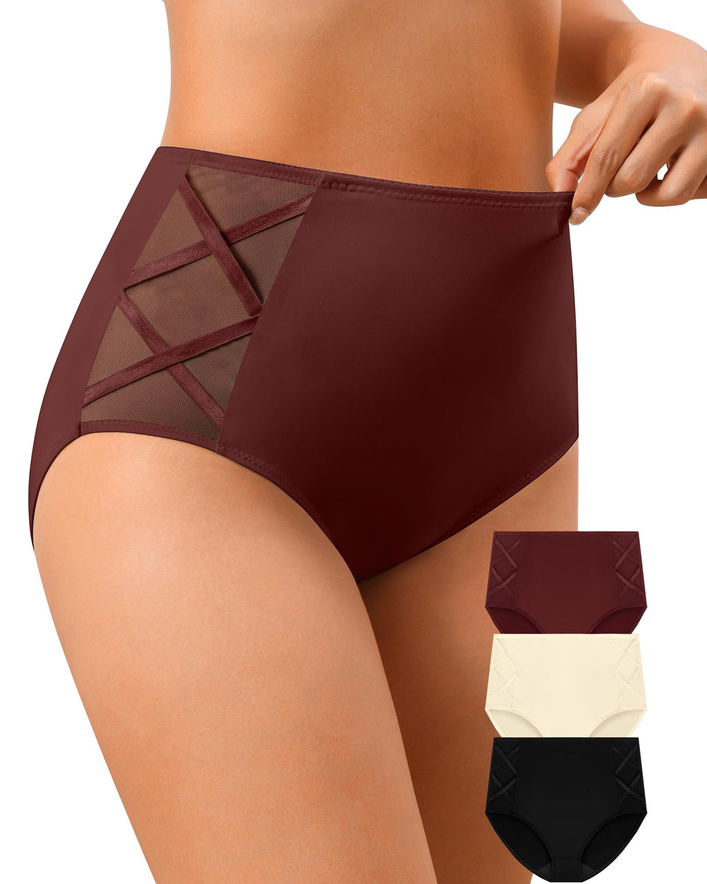 Women's Tummy Control High-Waist Cotton Briefs - 3 Pack (Size M)