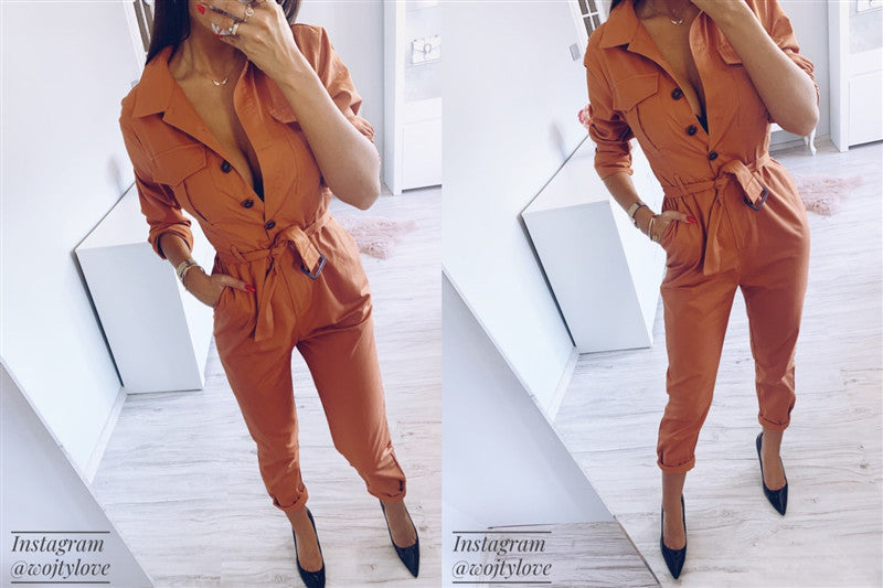 Women's Cotton Casual Jumpsuit