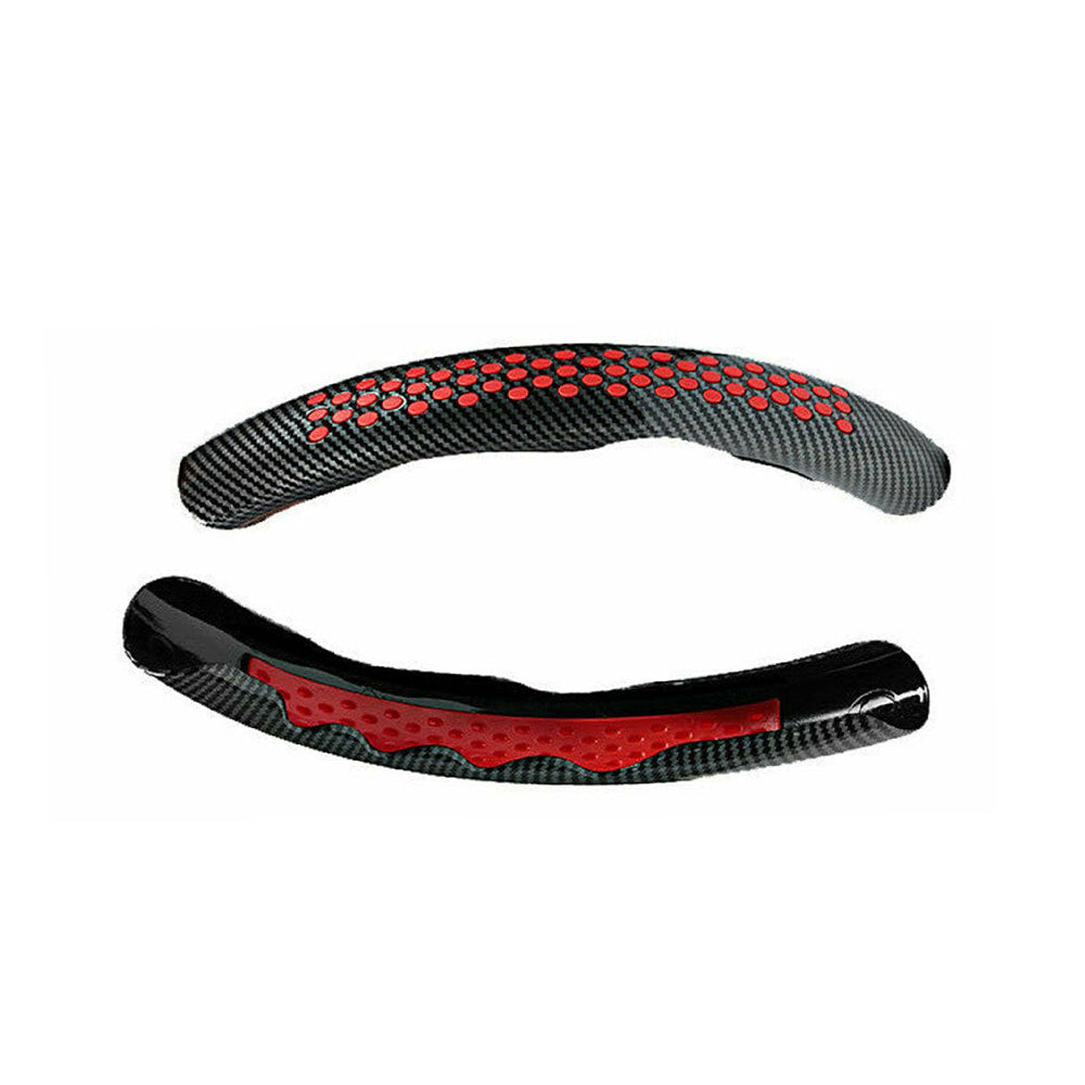 Steering Wheel Booster Cover Pair - Carbon Fiber Look, Universal 38cm (15 in)