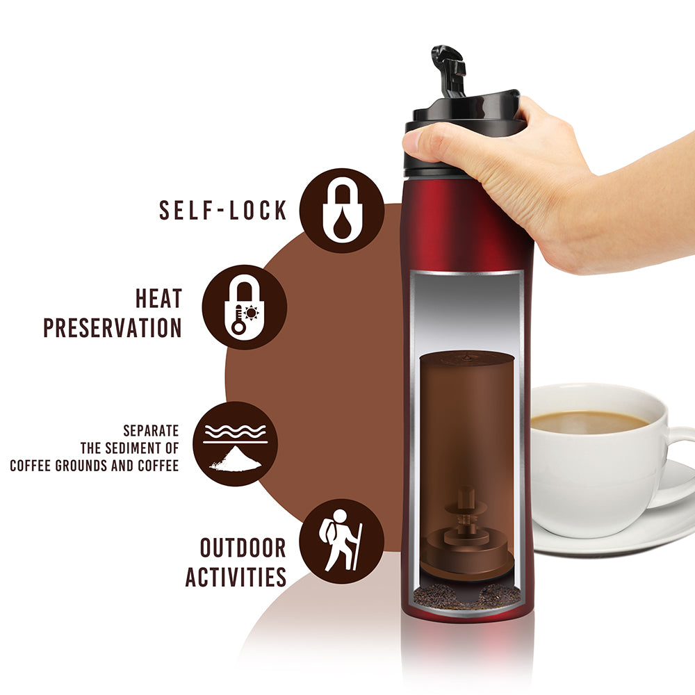 Portable Stainless Steel French Press for Coffee & Tea