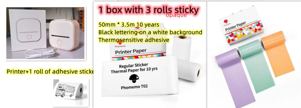 Portable Mini Thermal Label Printer, Bluetooth