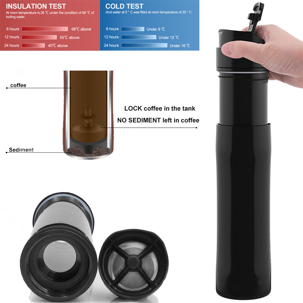 Portable Stainless Steel French Press for Coffee & Tea