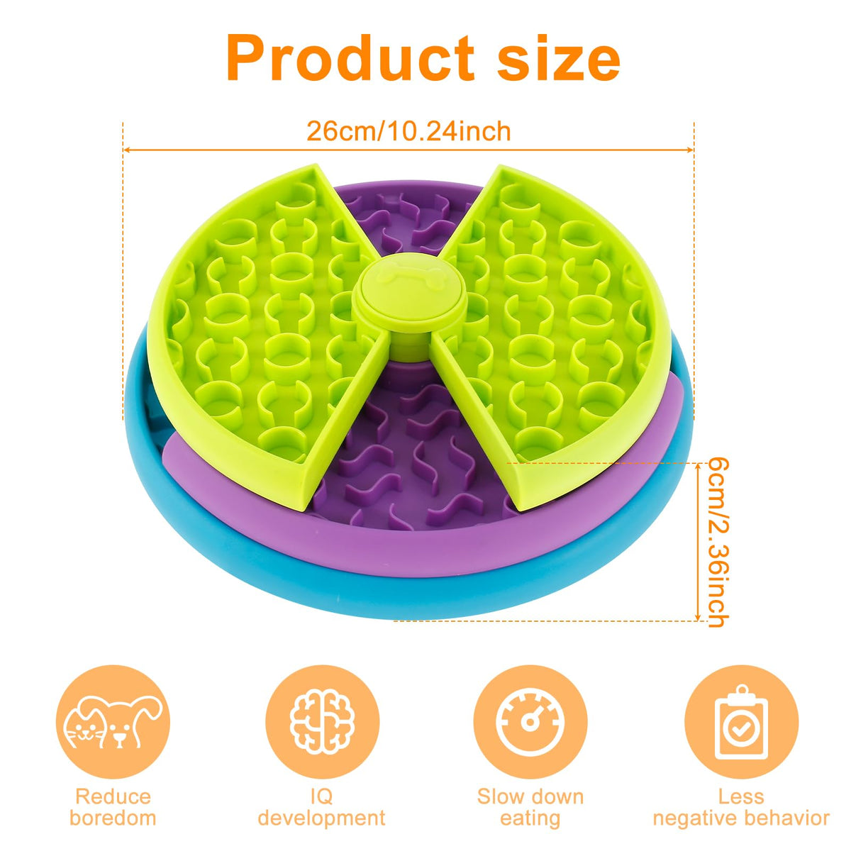 Pet Slow Food Bowl Anti Choking Cat Bowl,3in1 Interactive Dog Feeder