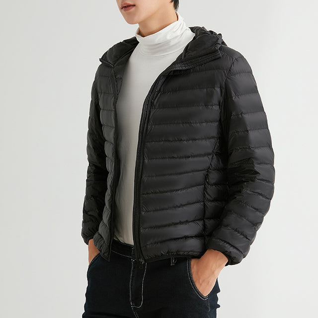 Men's 90% Down Lightweight Hooded Winter Jacket