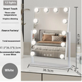 Hollywood Vanity Mirror with 9 Dimmable LED Bulbs & 10X Magnification (White)