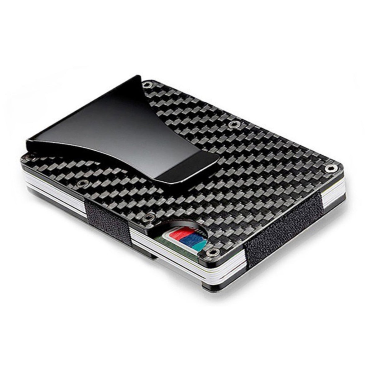 Carbon Fiber Minimalist RFID Wallet with Money Clip