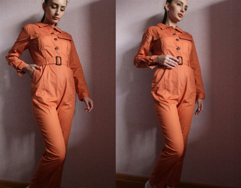 Women's Cotton Casual Jumpsuit