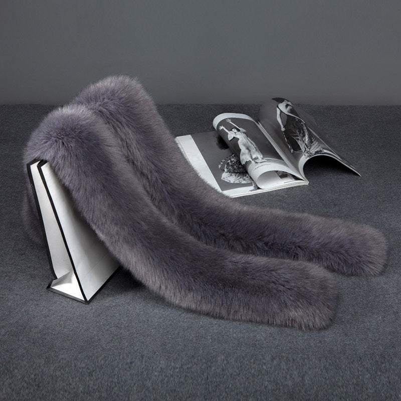 Faux Fur Long Scarf, Warm Fur Collar and Shawl