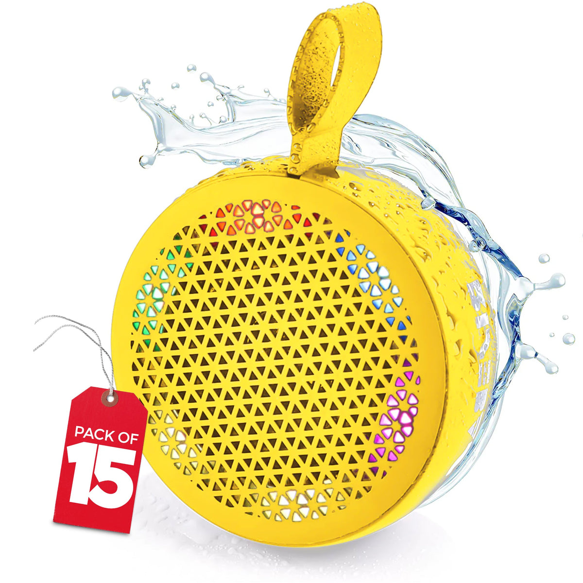 RISEBASS Waterproof Bluetooth Shower Speaker with LED Light & Hands-Free
