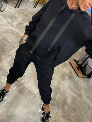 Women's Athletic Hooded Sweatshirt and Jogger Set