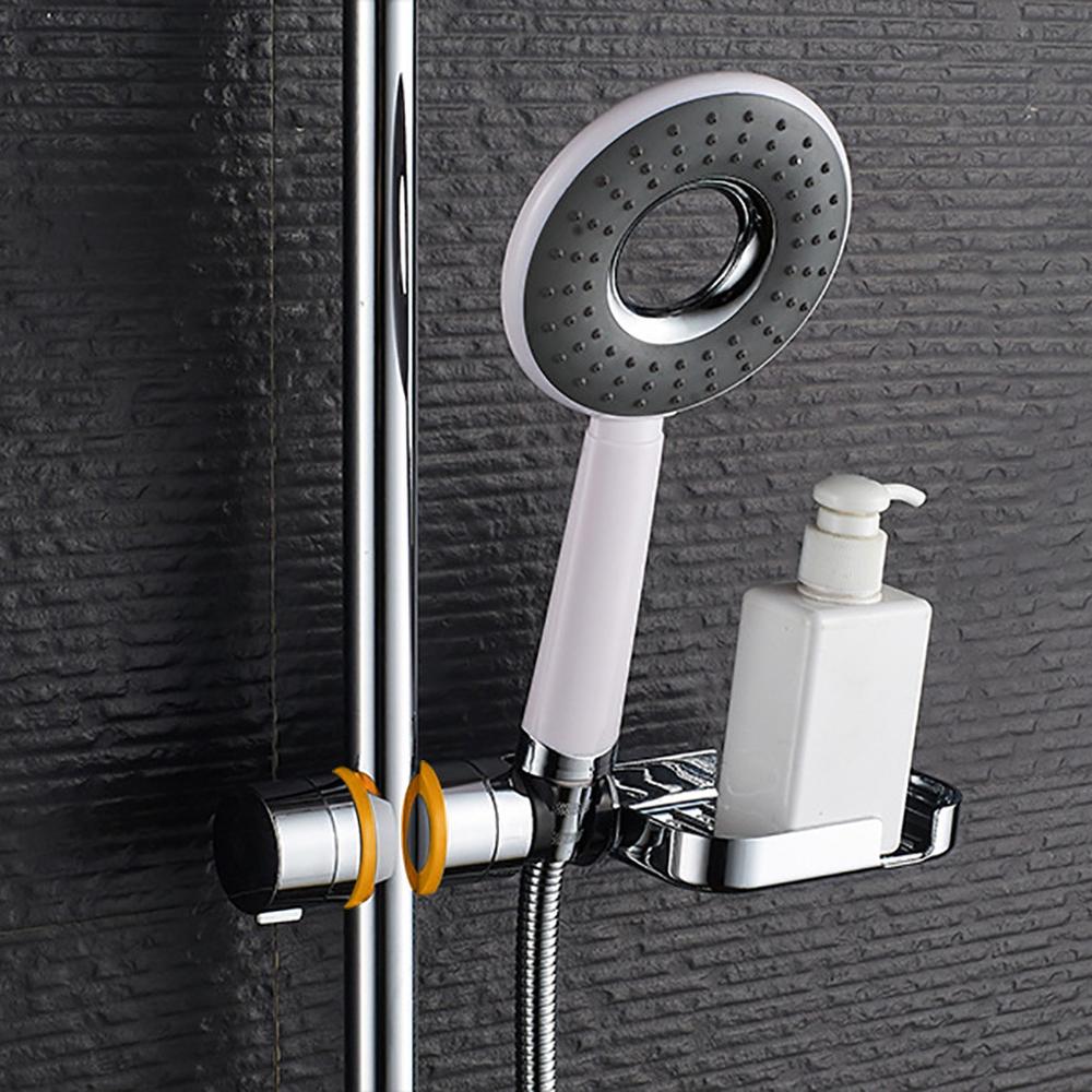 Adjustable Shower Head Holder with Soap Box
