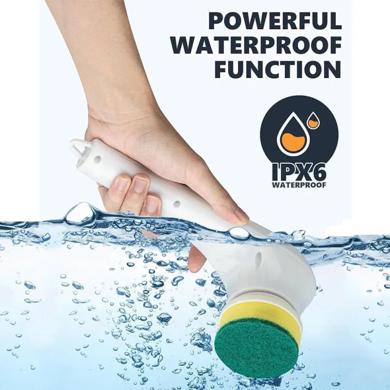 5-In-1 Handheld Electric Spin Scrubber Cleaning Brush