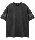 Front view - Dark Gray - WF emblem high on chest, winged globe sleeve prints