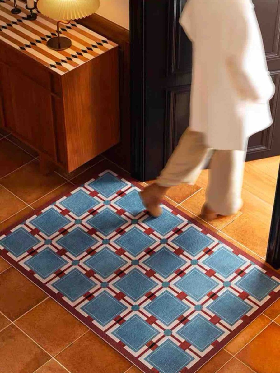Retro Geometry Diatomite Bath Mat, Absorbent, Quick Drying & Anti-slip-2