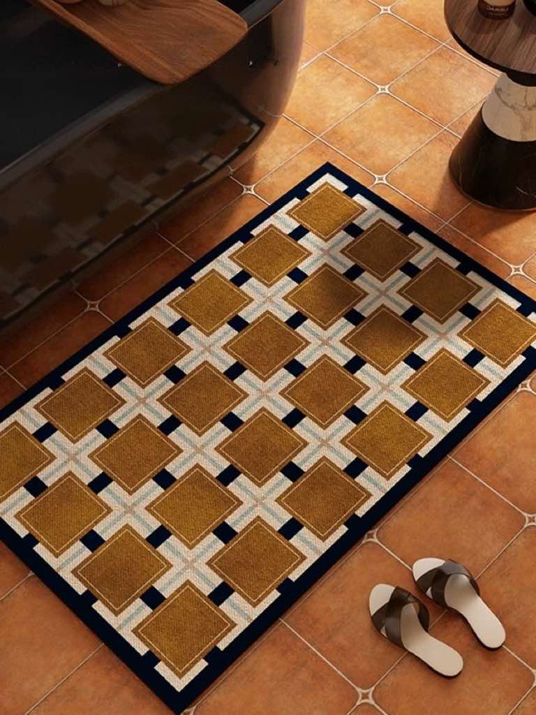 Retro Geometry Diatomite Bath Mat, Absorbent, Quick Drying & Anti-slip-4