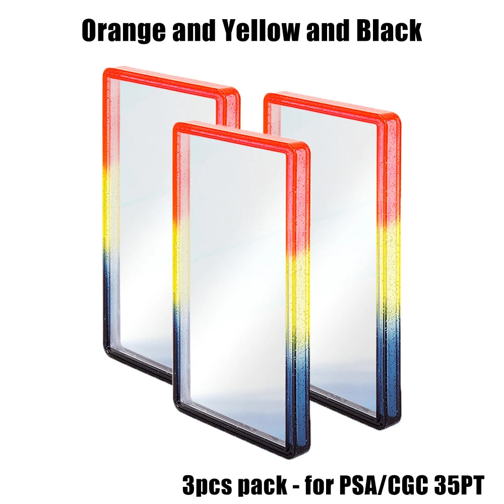 Stackable Slab Case for PSA CGC 35PT Graded Card, TPU Slab Bumper Protector with Back Panel ,Multicolor Gillter, For PTCG