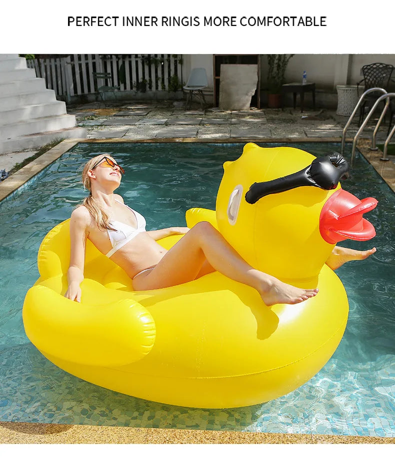 Thickened Swimming Pool Floating Bed Air Mattress Giant Duck