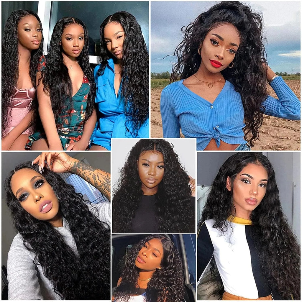 Deep Wave Human Hair Front Wig 13x4 13x6 7x6 HD Lace 40 42 Inches