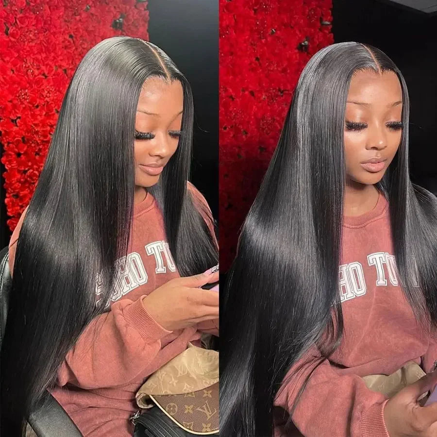 7x6 HD Glueless Straight Closure Full Lace Wigs For Women Ready To Wear Straight Human Hair Wig 200 Density 44 46 Inch Remy Hair
