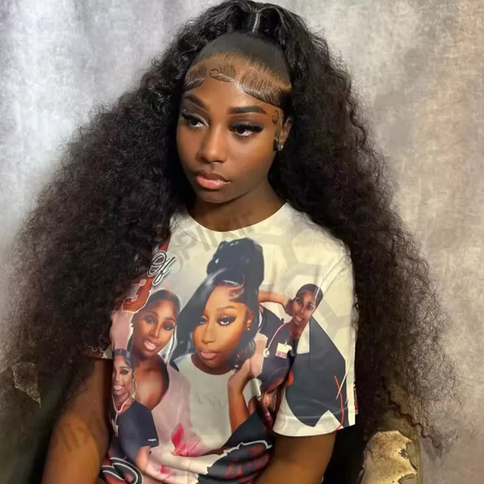 Deep Wave Human Hair Front Wig 13x4 13x6 7x6 HD Lace 40 42 Inches