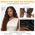 TB30 T1B/30 Ombre Highlight Body Wave  Crochet Human Hair Miracle Knots Feather Extensions Invisible Knotless Pre Separated Boho Braiding Hair Natural Texture Soft Bouncy For Women