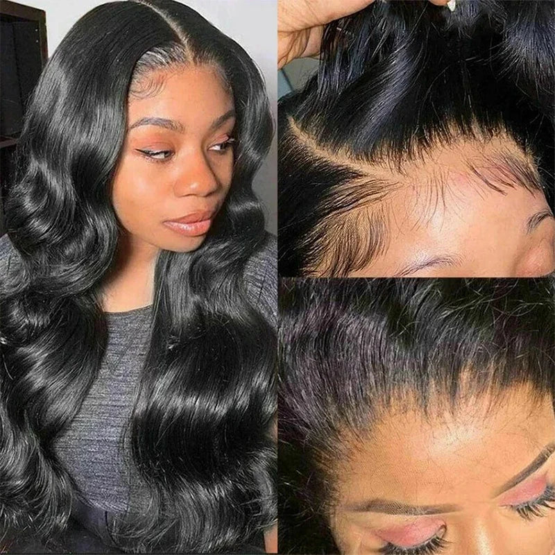180-220% Density Natural Black 13x6 13x4 HD Transparent Lace Front