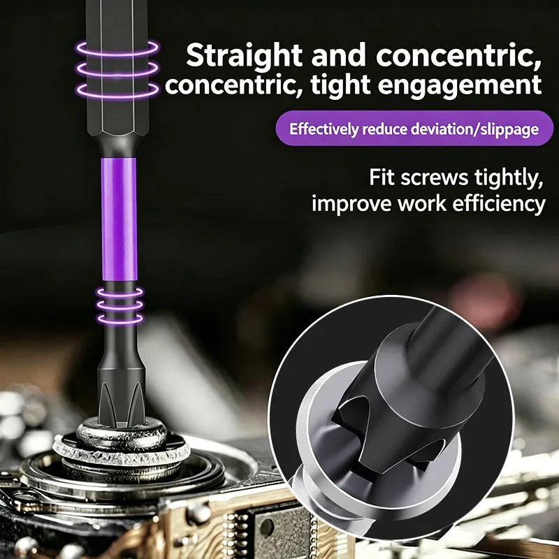 6PCS Magnetic Phillips Screwdriver Drill Bit Set - Anti-Slip, Shock-Absorbent, Compatible with Impact & Electric Screwdrivers